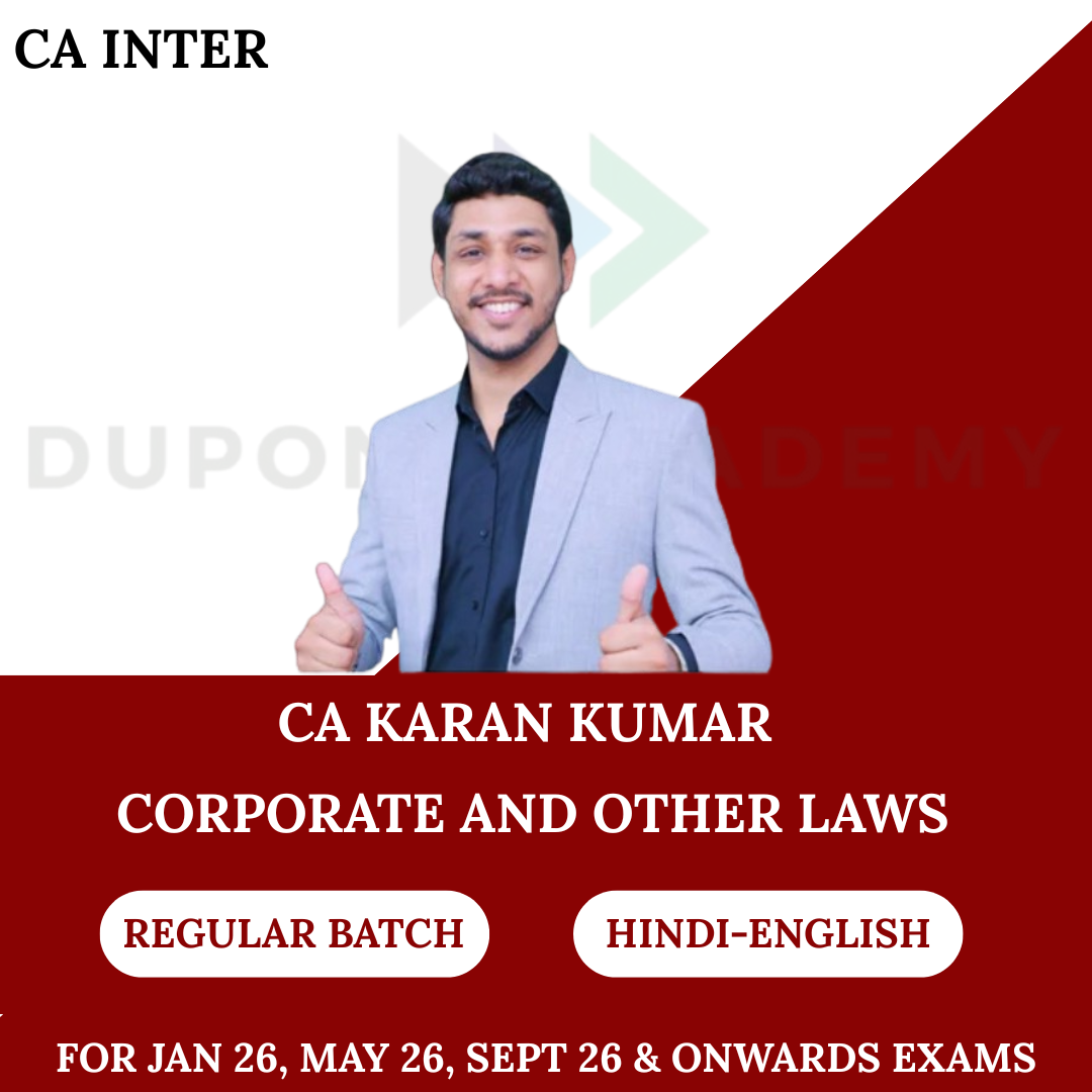 CA Inter Corporate & Other Law (Regular Batch) For Jan, May, Sep 26 & onwards By CA Karan Kumar