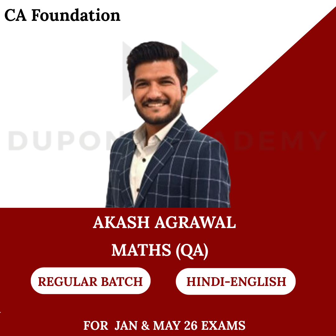 CA Foundation Maths (QA Regular Batch) for Jan 26 & May 26 Exams By Prof. Akash Agrawal