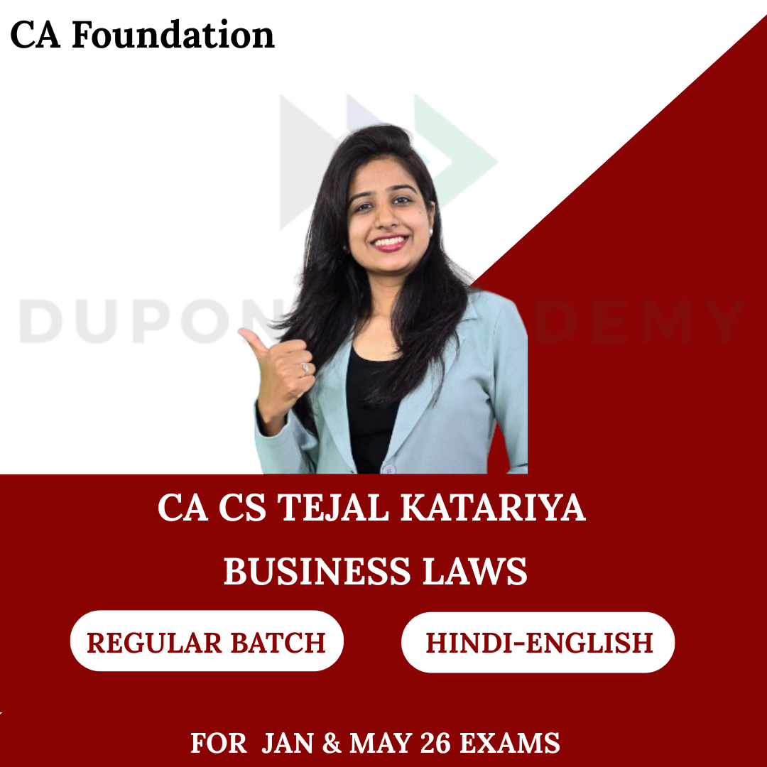 CA Foundation Law Regular Batch for Jan 26 & May 26 Exams By CA CS Tejal Katariya
