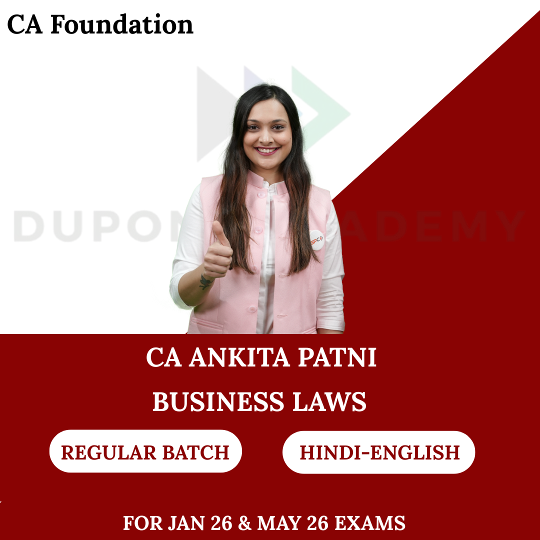 CA Foundation Law Regular Batch for Jan 26 & May 26 Exams By CA Ankita Patni