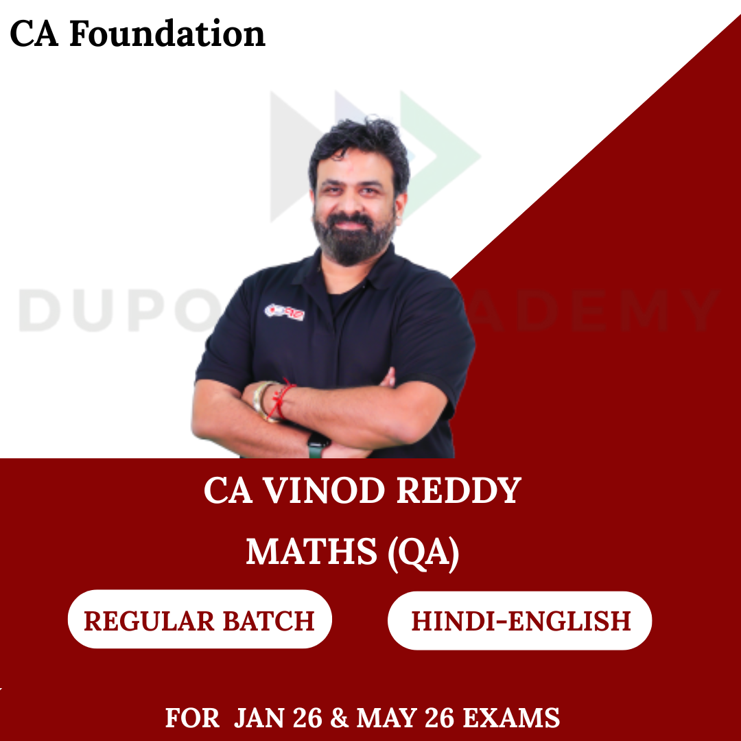 CA Foundation Maths ( QA ) Regular Batch for Jan 26 & May 26 Exams By CA Vinod Reddy