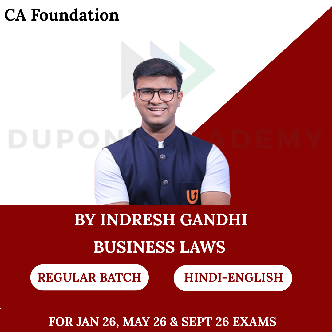 CA Foundation Business Law Regular Batch for Jan 26, May 26 & Sept 26 Exams By CA Indresh Gandhi
