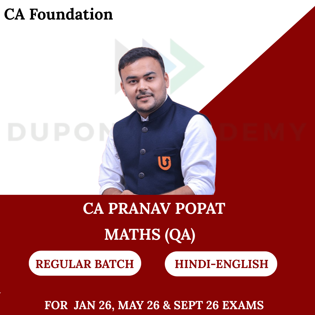CA Foundation Maths (QA) Regular Batch for Jan 26, May 26 & Sept 26 Exams By CA Pranav Popat
