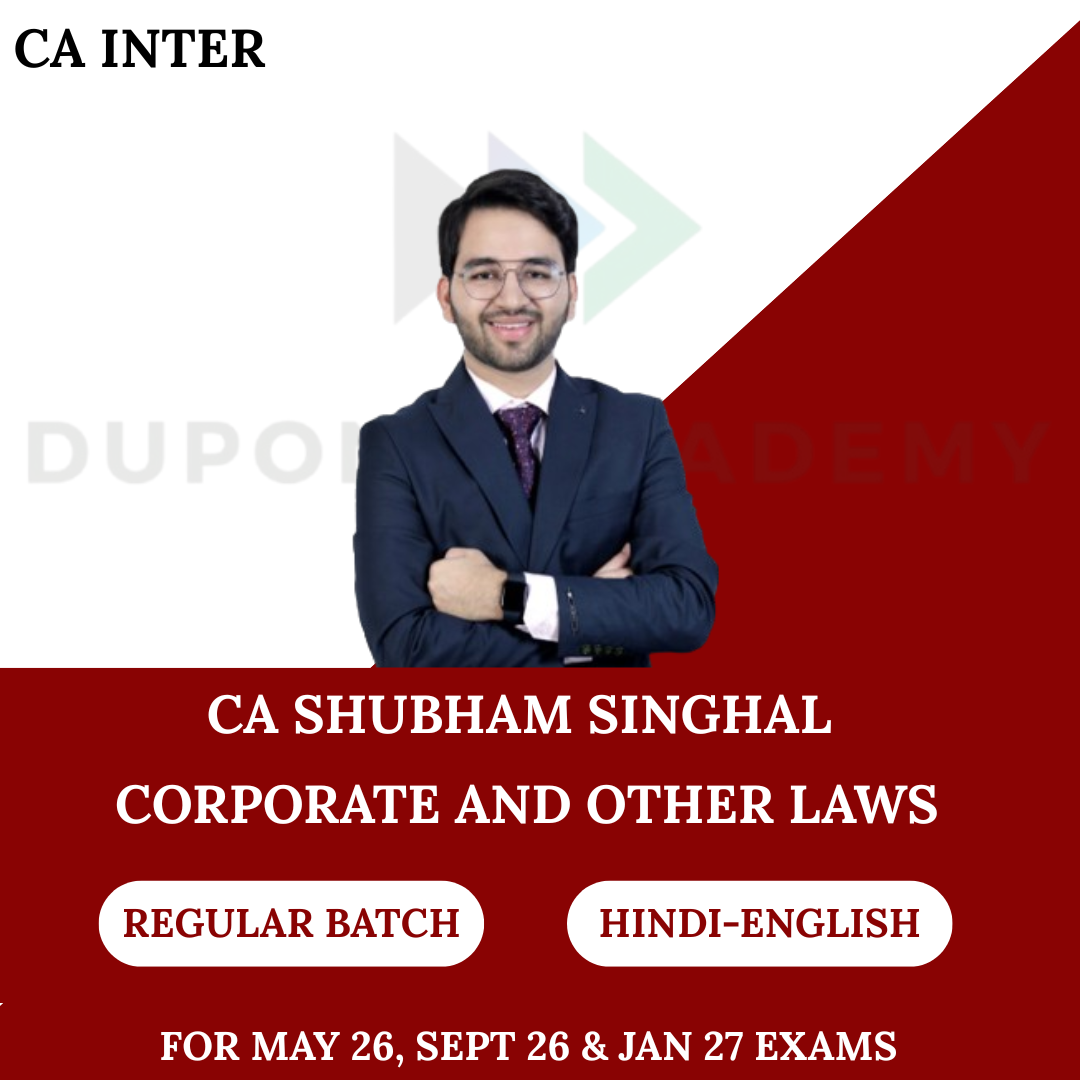 CA Inter Law Regular Batch for May 26, Sept 26 & Jan 2027 Exams By CA Shubham Singhal