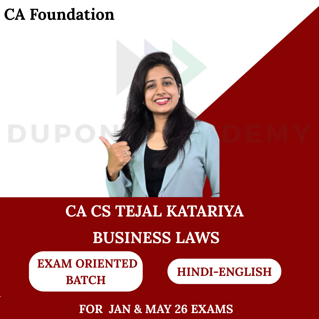 CA Foundation Law Exam Oriented Batch for Jan 26 & May 26 Exams By CA CS Tejal Katariya