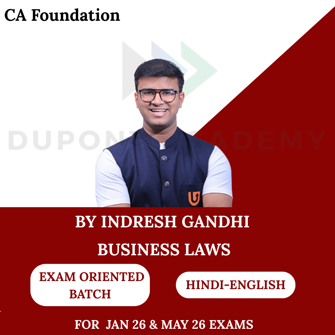CA Foundation Business Law Exam Oriented Batch for Jan 26, May 26 & Sept 26 Exams By CA Indresh Gandhi