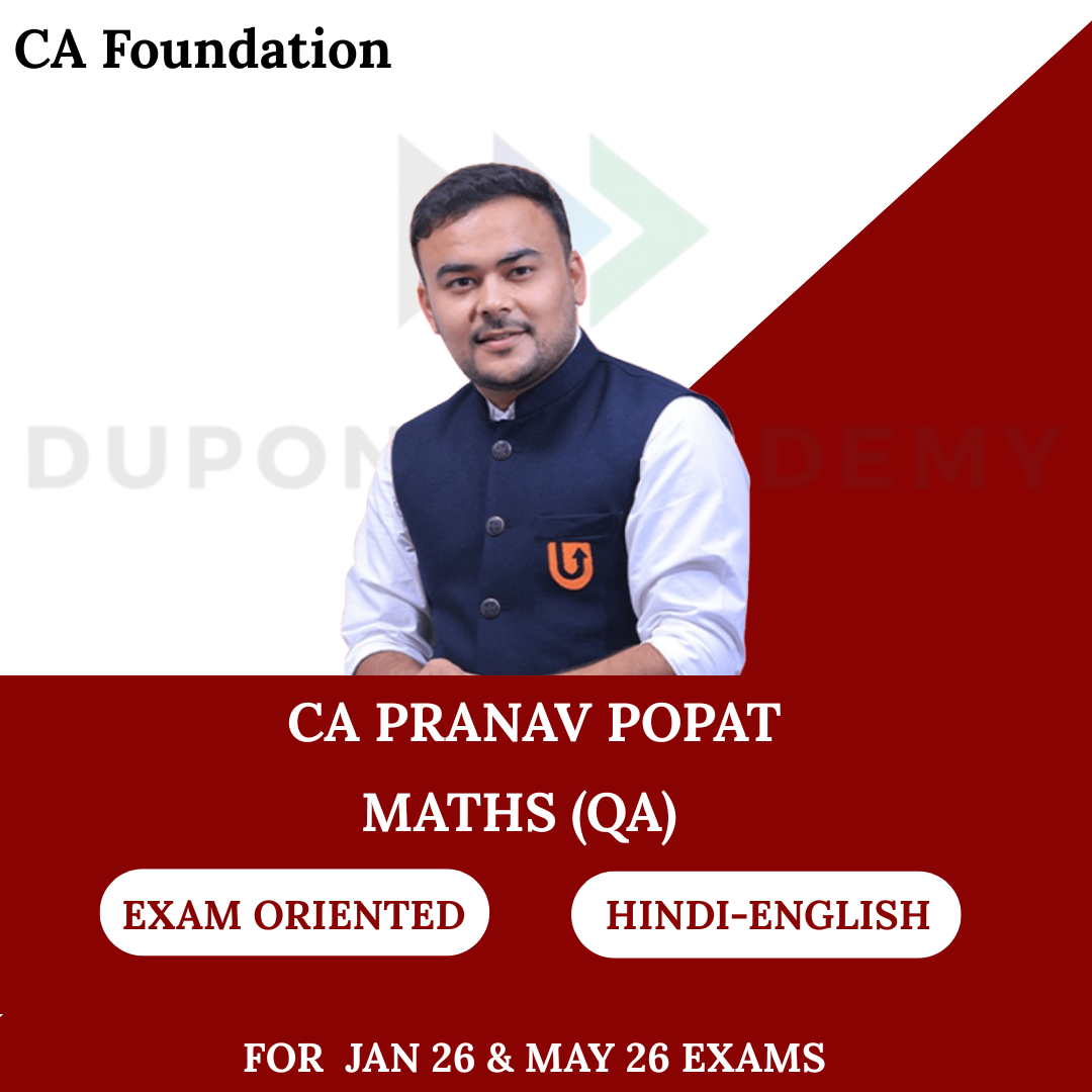 CA Foundation Maths (QA) Exam Oriented Batch for Jan 26, May 26 & Sept 26 Exams By CA Pranav Popat
