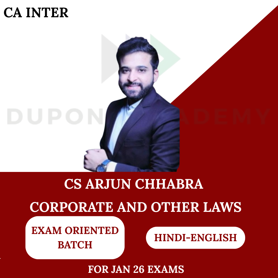 CA Inter Corporate & Other Law (Exam Oriented Batch) for Jan 26 by CS Arjun Chhabra