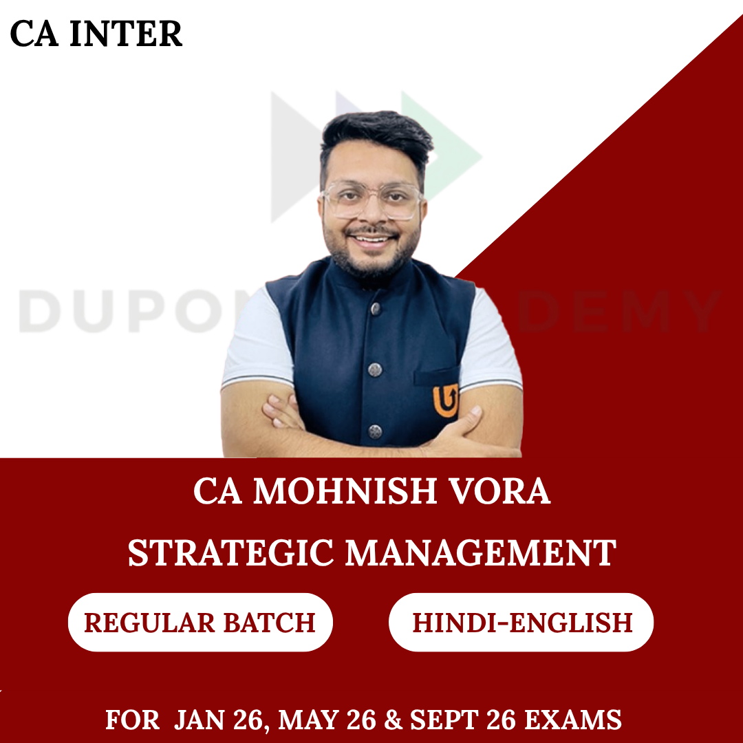 CA Inter SM Regular Batch for Jan, May & Sept 2026 Exams By CA Mohnish Vora