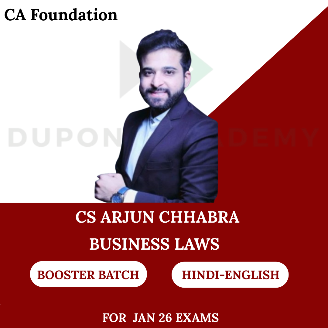 CA Foundation Business Laws Booster Batch for Jan 26 Exams By CS Arjun Chhabra