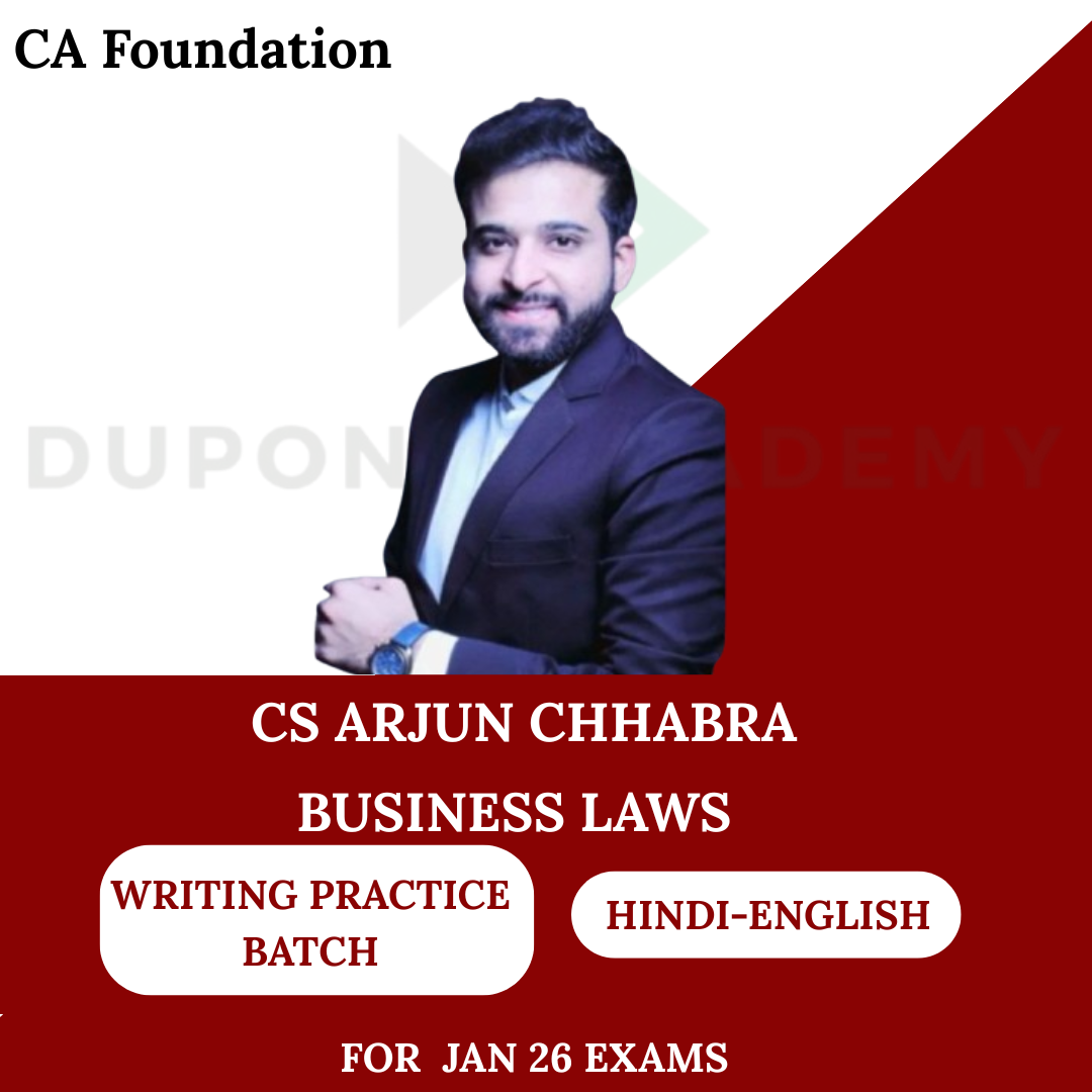 CA Foundation Business Laws Writing Practice Batch for Jan 26 Exams By CS Arjun Chhabra