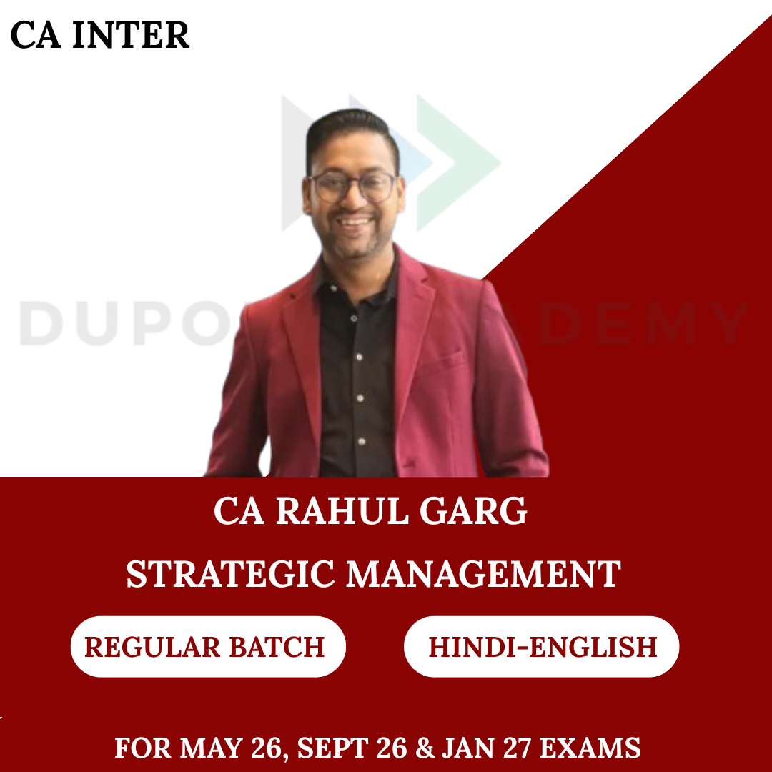 CA Inter SM Regular Batch for May 26, Sept 26 & Jan 27 Exams By CA Rahul Garg