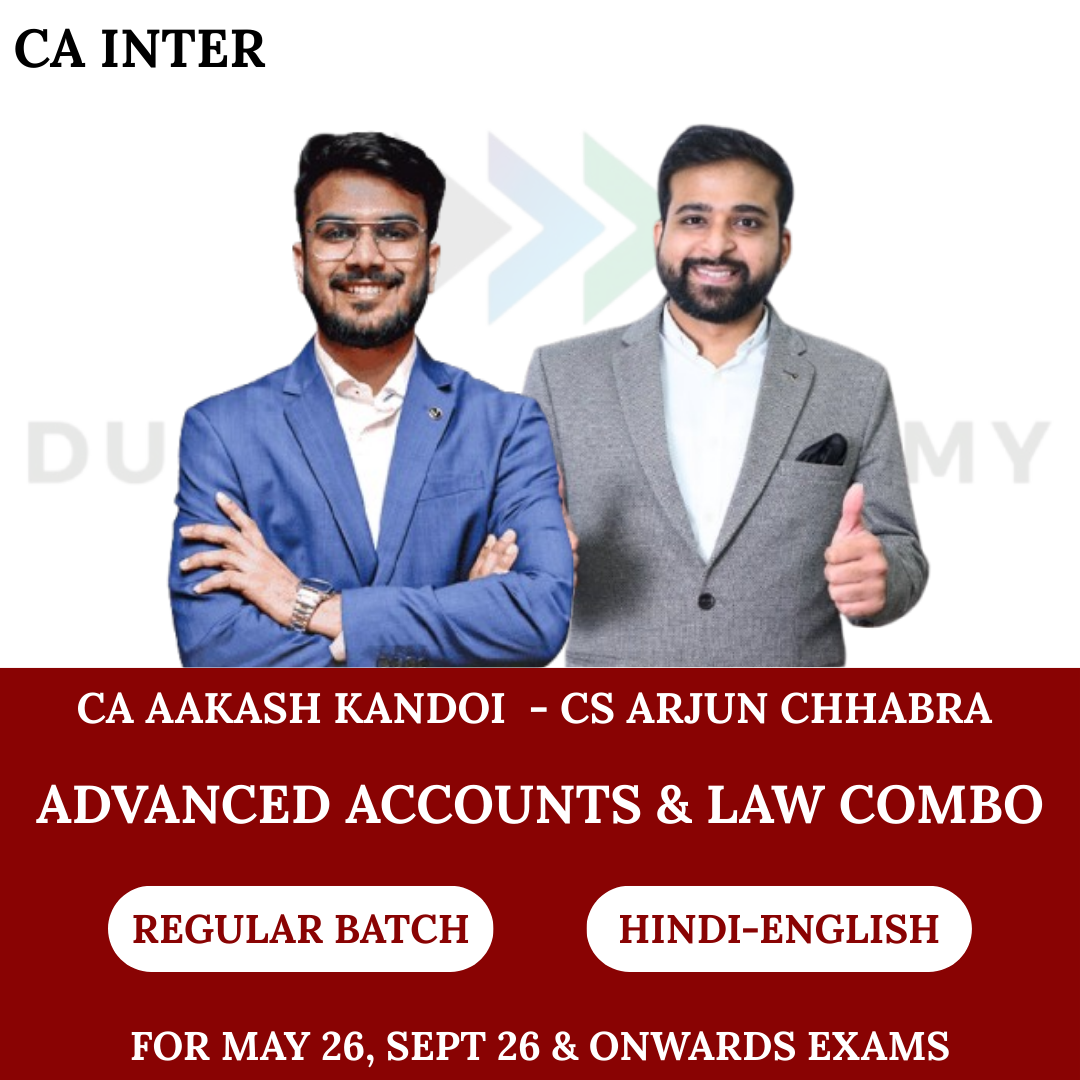 CA Inter Advanced Accounts & Law (Regular Batch) for May 26, Sep 26 & Onwards Exams By CA Aakash Kandoi & CS Arjun Chhabra