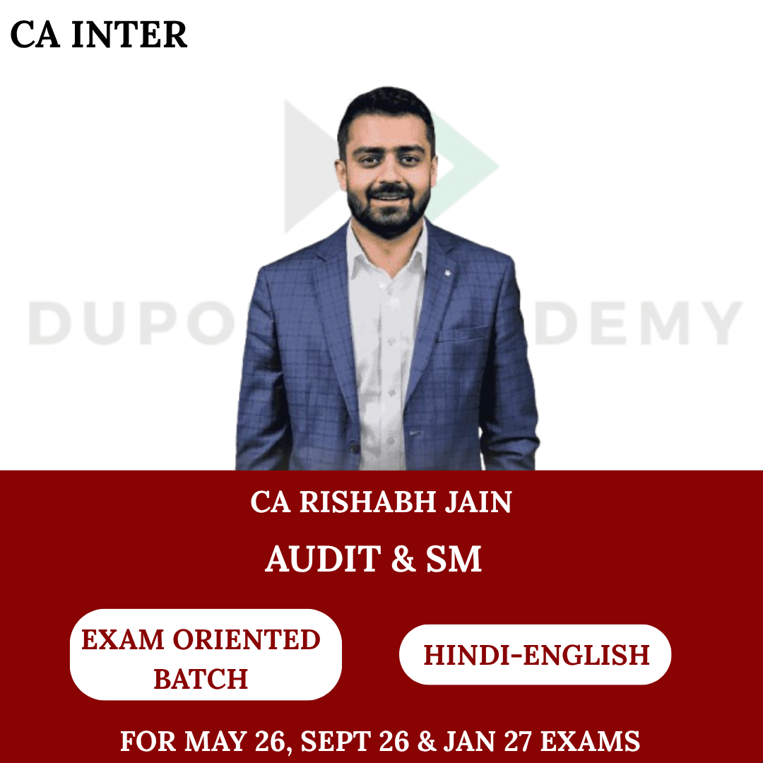 CA Inter Audit & SM Combo (Exam Oriented Batch) for May 26 & Sept 26  Exams By CA Rishabh Jain